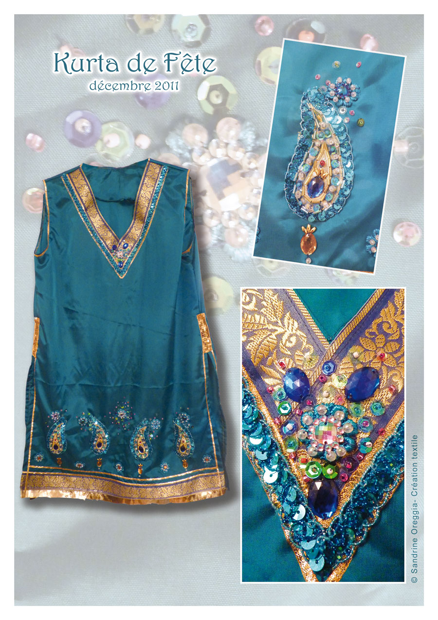 kurta fete bleu